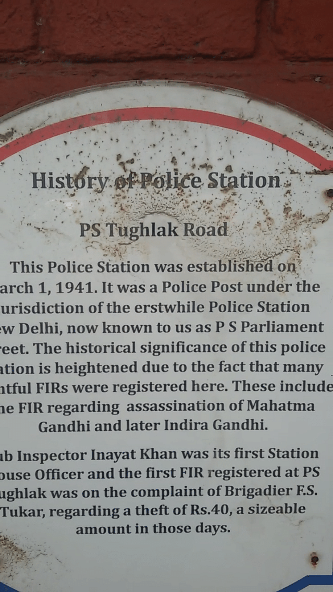  Tughlaq Road police station became an unfortunate  link between Indira and Mahtama Gandhi’s assassinations.