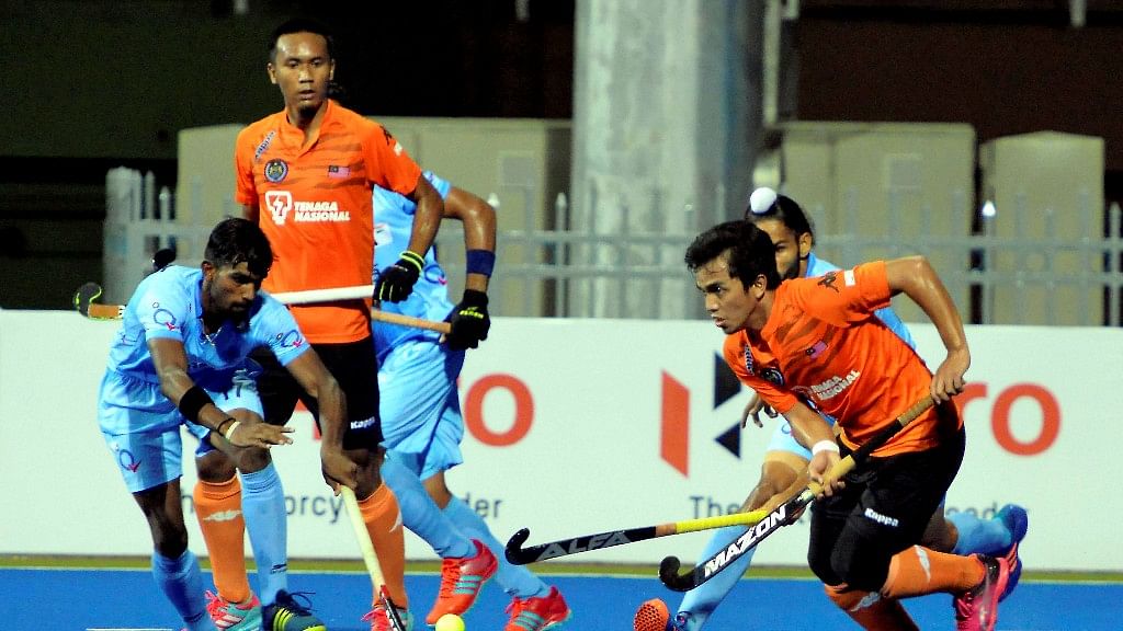 

Indian and Malaysia players in action during the Asia Cup hockey in Dhaka in on Thursday, 19 October. <i>(Photo: PTI)</i>
