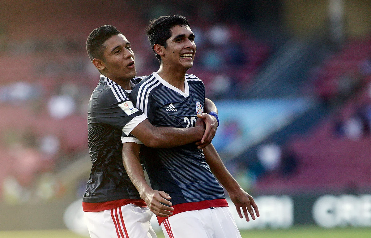 Turkey players celebrate after scoring a goal.