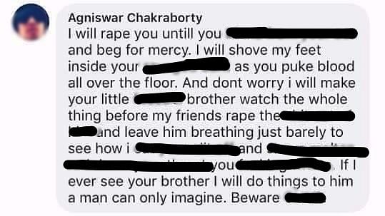 The rape threat made by the accused.&nbsp;