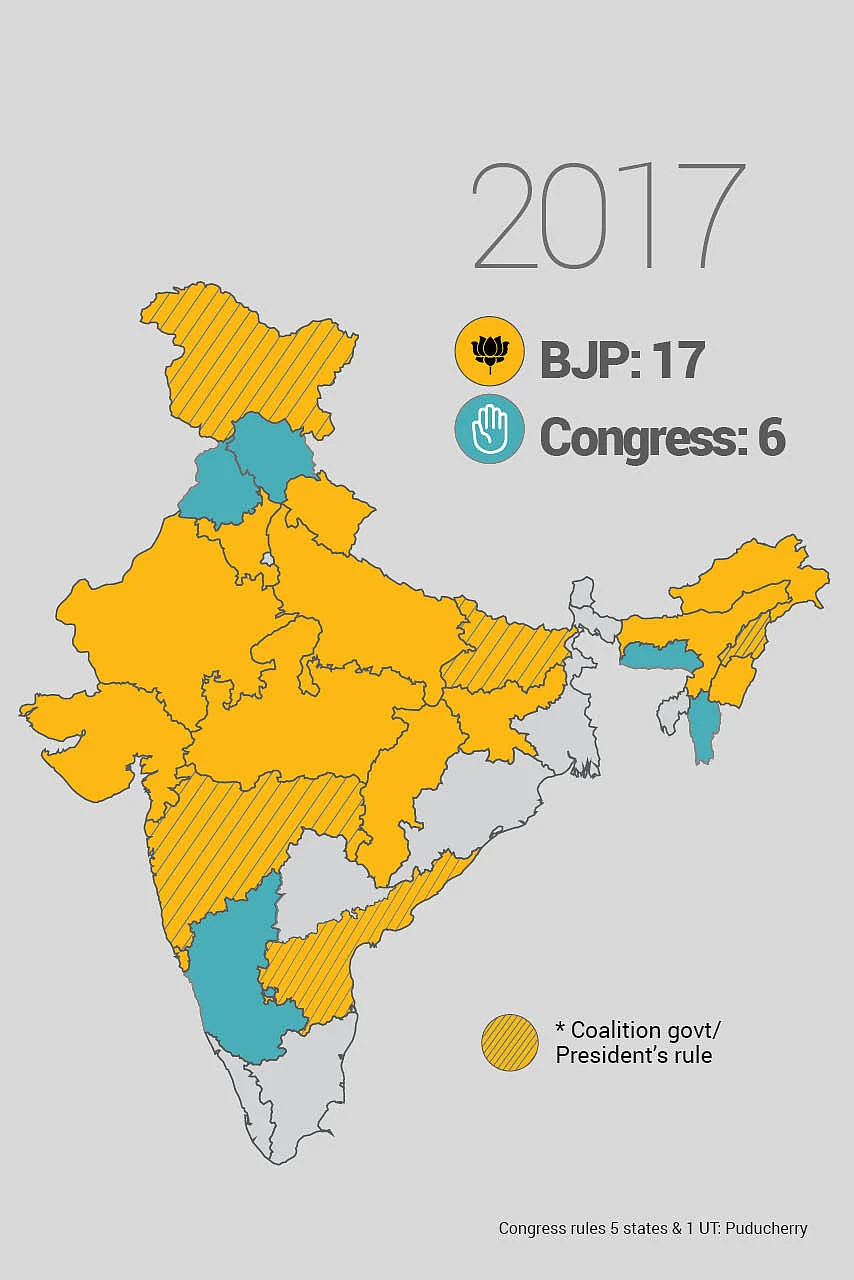 How the BJP went from ruling 0 to 17 states. 