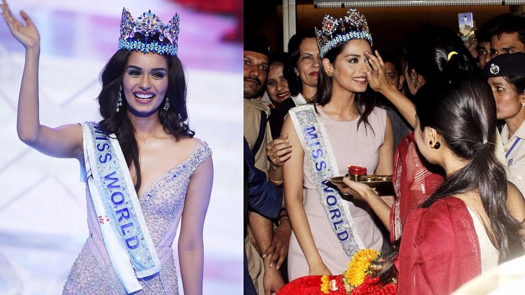 Manushi Chhillar returns to India after she won the Miss World 2017 title.