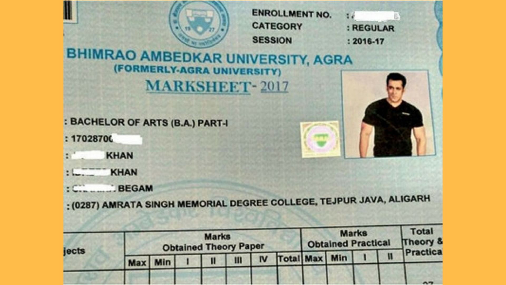 Salman Khan can pass off as a college student.