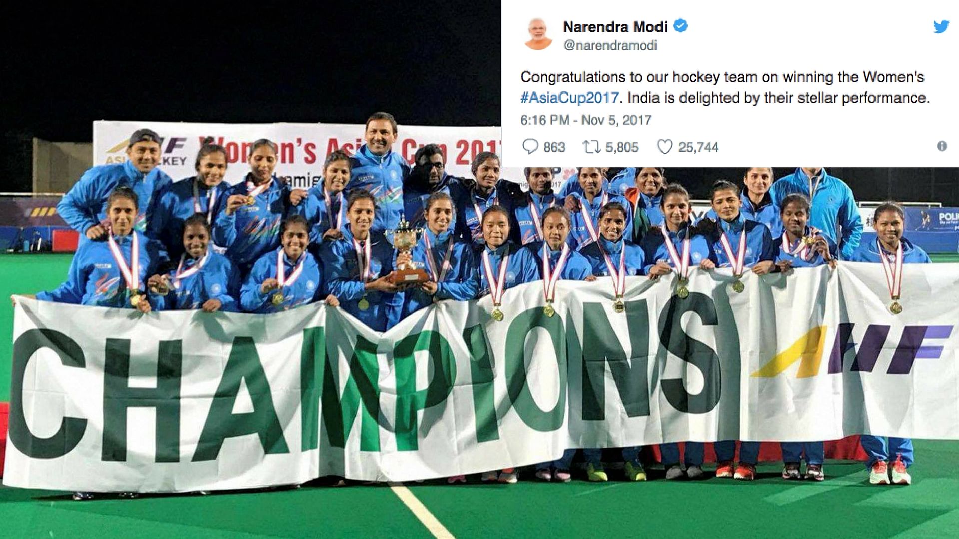 Indian women’s hockey team won the Asia Cup title on Sunday.