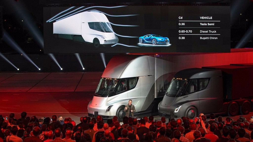 Event where Elon Musk unveiled the semi truck and the Roadster
