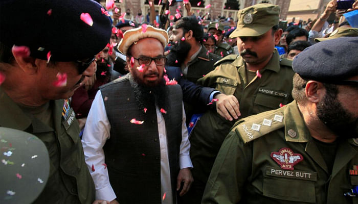 Hours after he walked free, Hafiz Saeed slammed former PM Nawaz as a traitor for his friendship with PM Modi