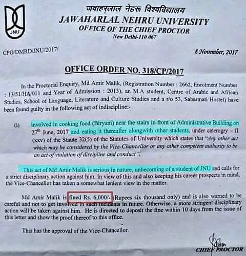 A proctorial enquiry has called the act “serious in nature” and one that’s “unbecoming of a JNU student”.