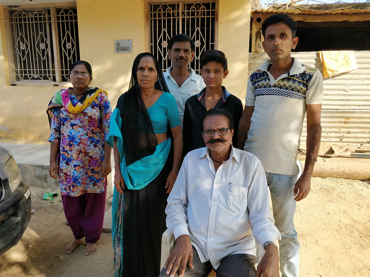 Jignesh Desai (extreme right) with his family in Gambhirpura.