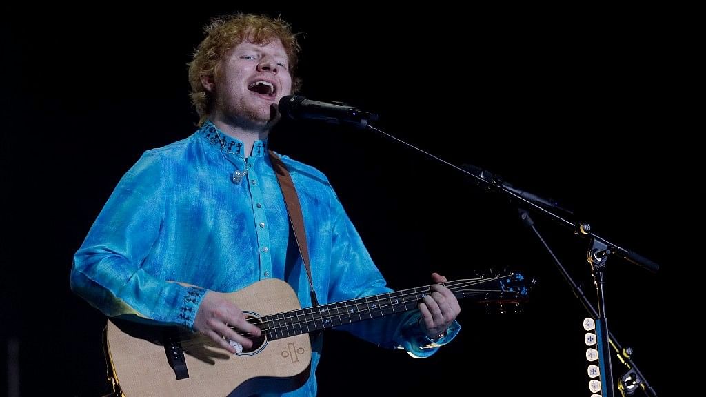 Ed Sheeran rocking the blue kurta.&nbsp;