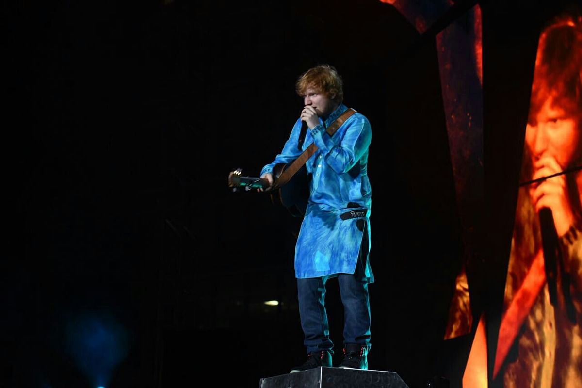 Ed Sheeran also changed into the Indian cricket team’s blue jersey at the Mumbai concert.
