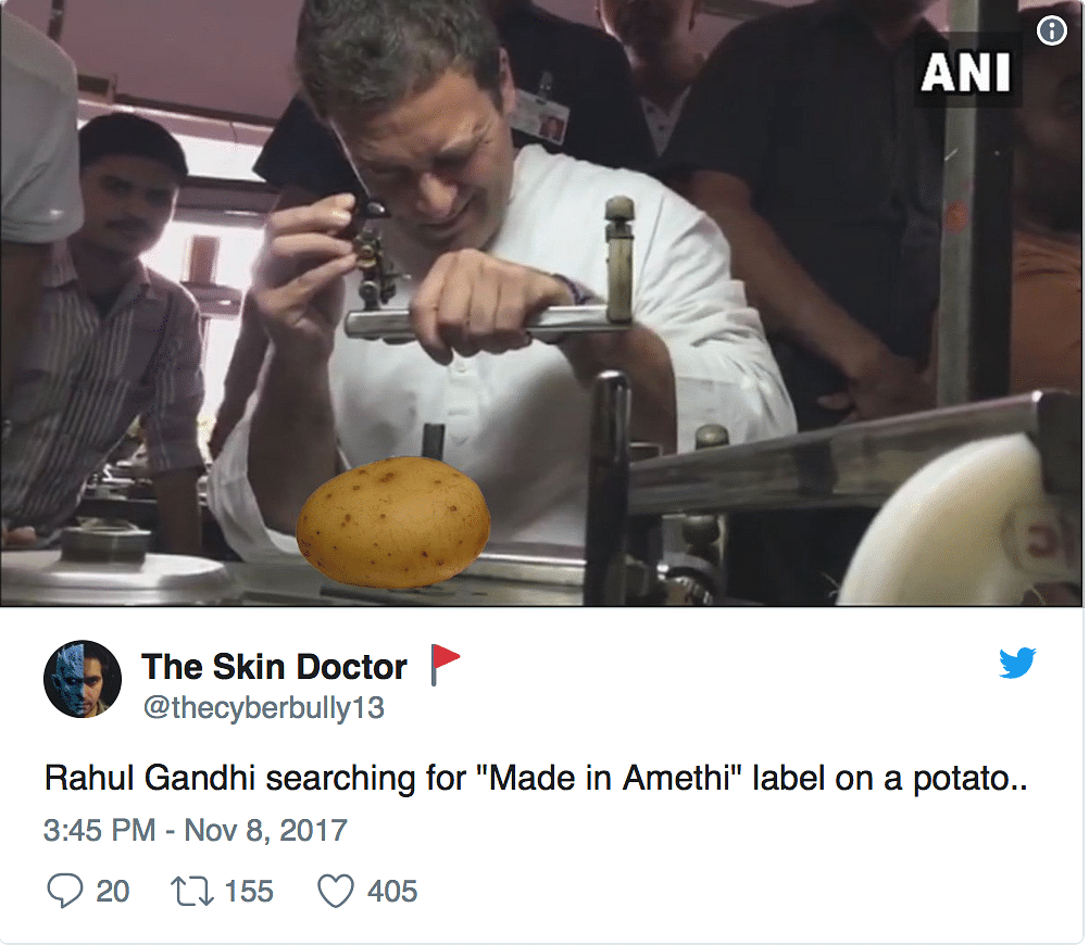 A clip of Rahul Gandhi saying  a machine will be installed that “if fed potato, will give gold in return” went viral
