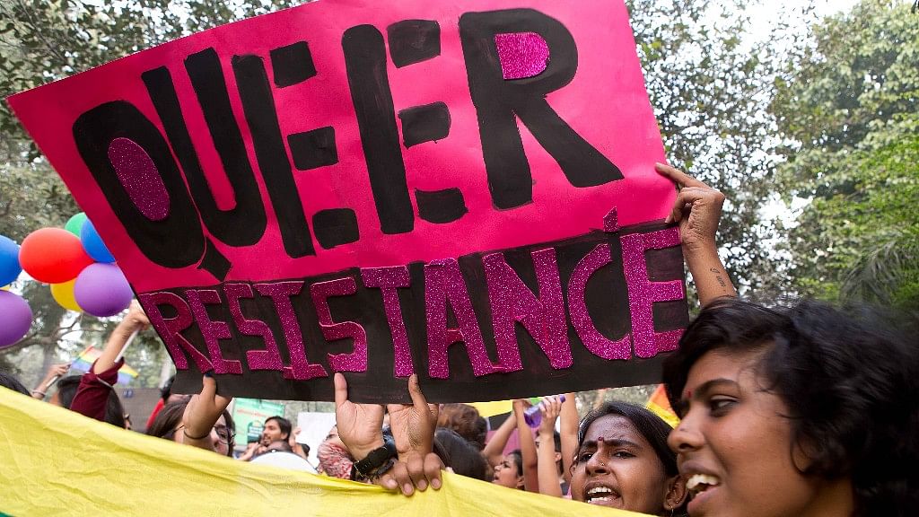 A photo from the 10th Pride Parade, held in New Delhi.