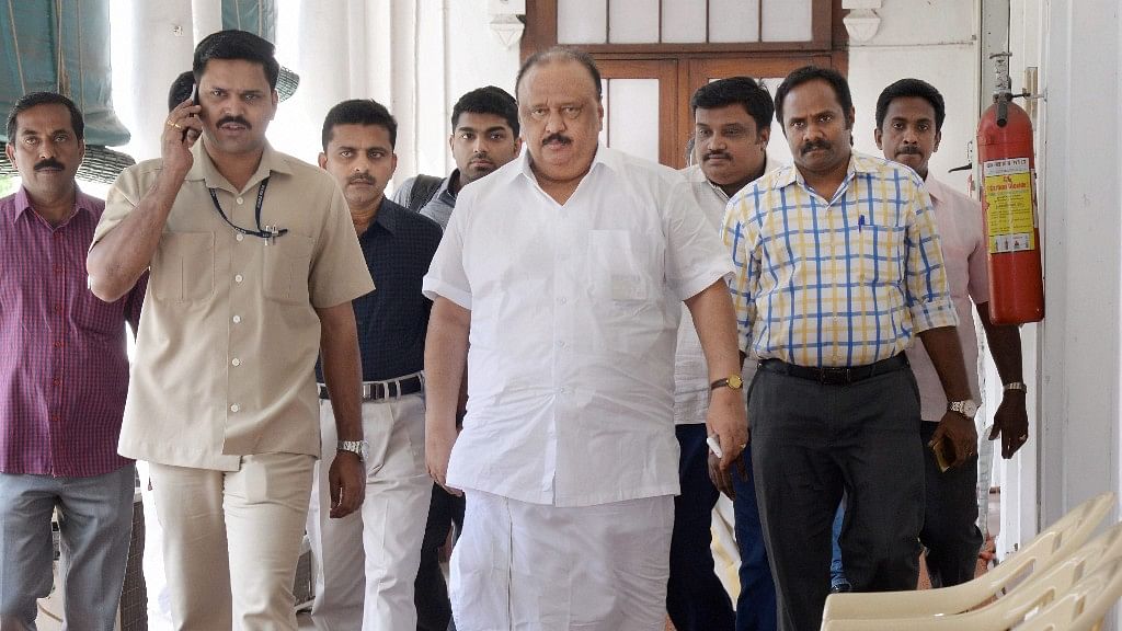 Kerala Transport Minister Thomas Chandy, who is facing encroachment charges, leaves his office at Secretariat in Thiruvananthapuram on Wednesday.