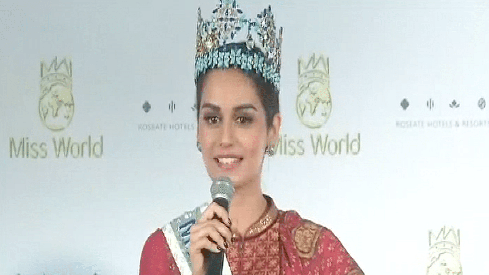 Miss World 2017 Manushi Chhillar addresses the media over a range of queries