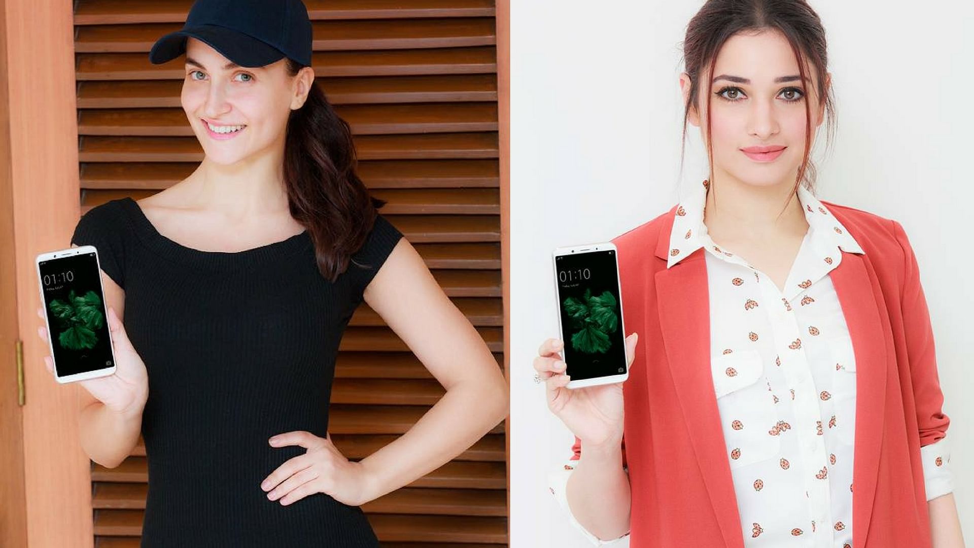 Elli AvrRam and Tamannaah flaunt the newest selfie expert in town - OPPO F5