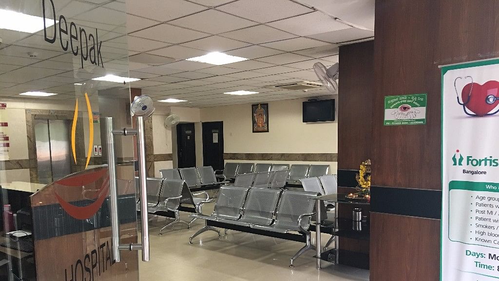 Empty waiting halls greeted visitors at private hospitals in Bengaluru