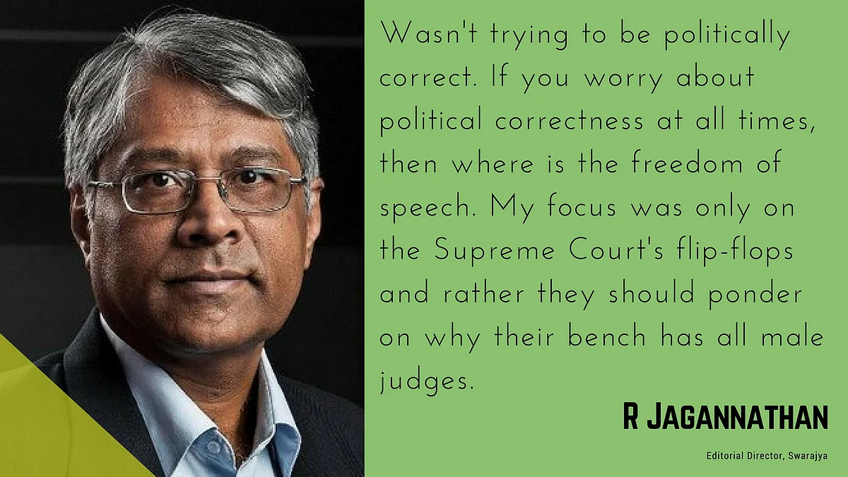 SC Can’t Even Blame PMT For Mood Swings: Jagannathan’s Sexist Joke