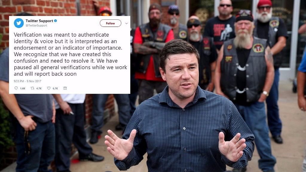 Twitter verified the account of Jason Kessler, one of the minds behind the Charlottesville rally in August.