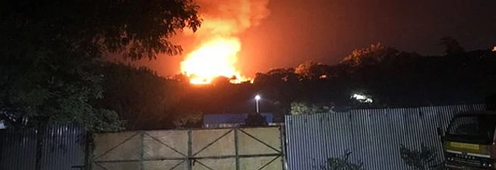 The fire at Annapurna Studios.