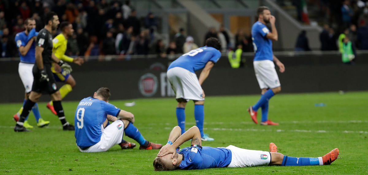 Italy failed to qualify for a FIFA World Cup for the first time in six decades.