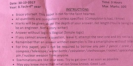 Does anyone really read exam instructions? They might start to, after this.
