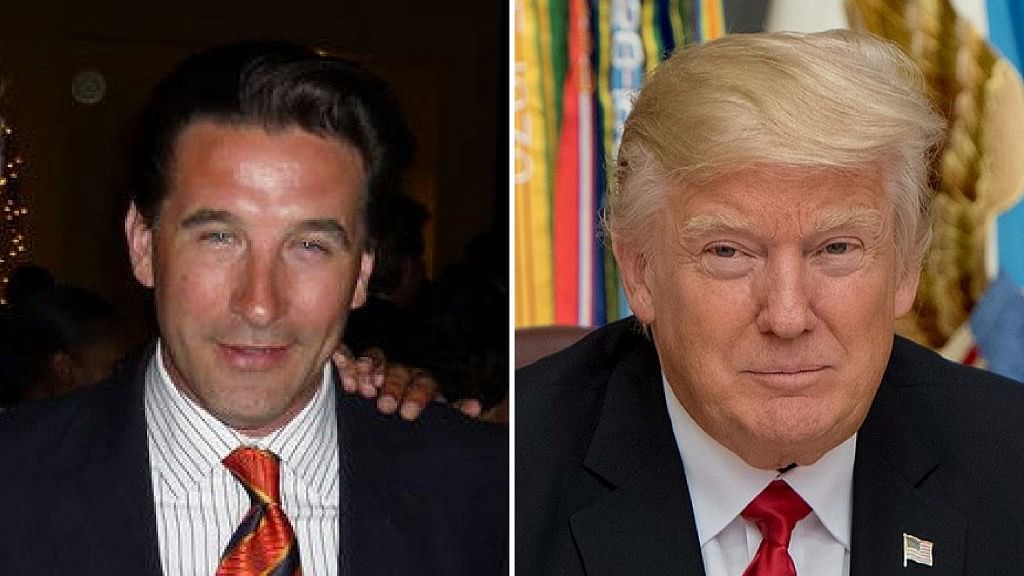 Actor Billy Baldwin (left) and US President Donald Trump (right)
