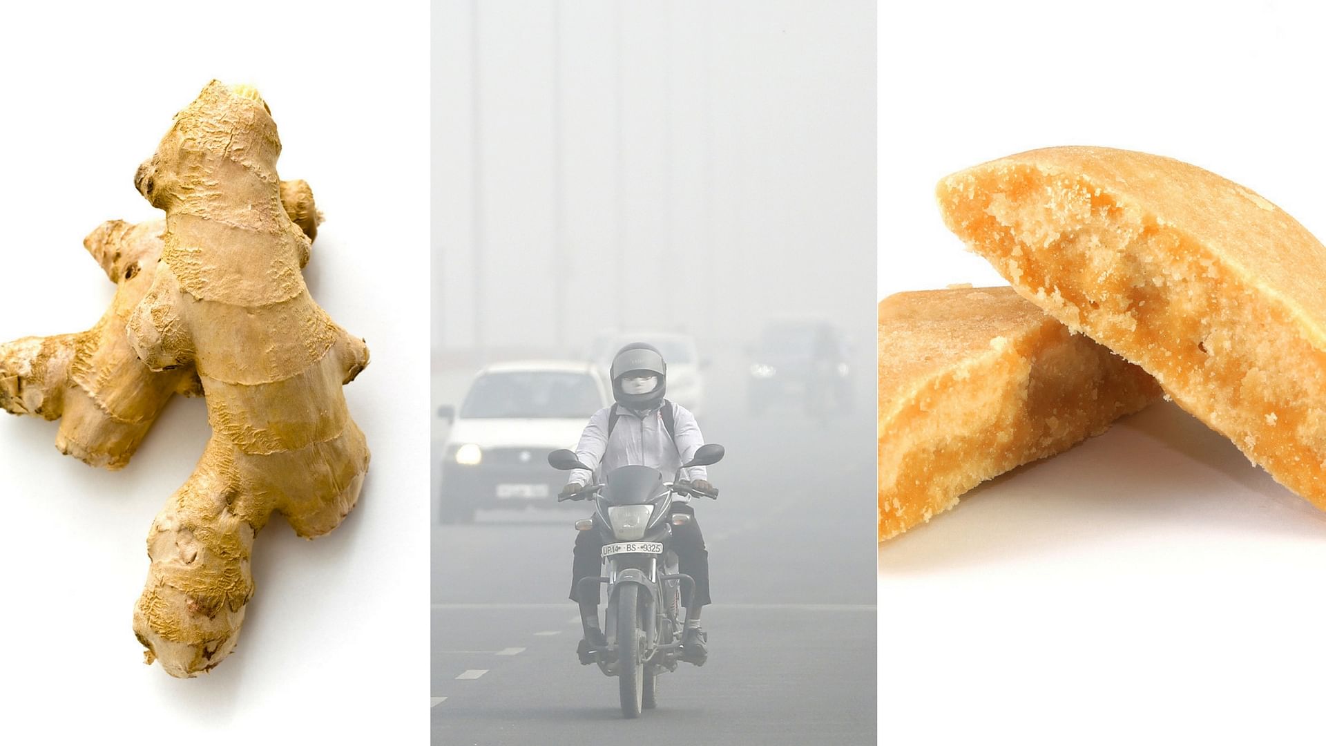 Ginger and Jaggery can help build immunity against pollution.&nbsp;