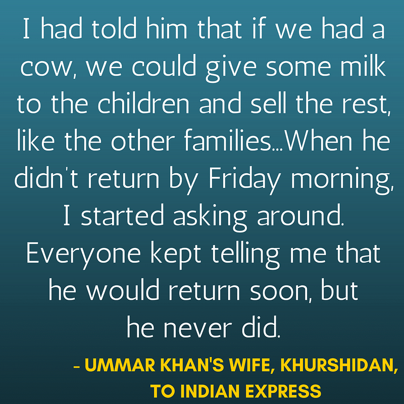 Ummar Khan’s killing comes after Pehlu Khan was lynched in the same district in April this year.
