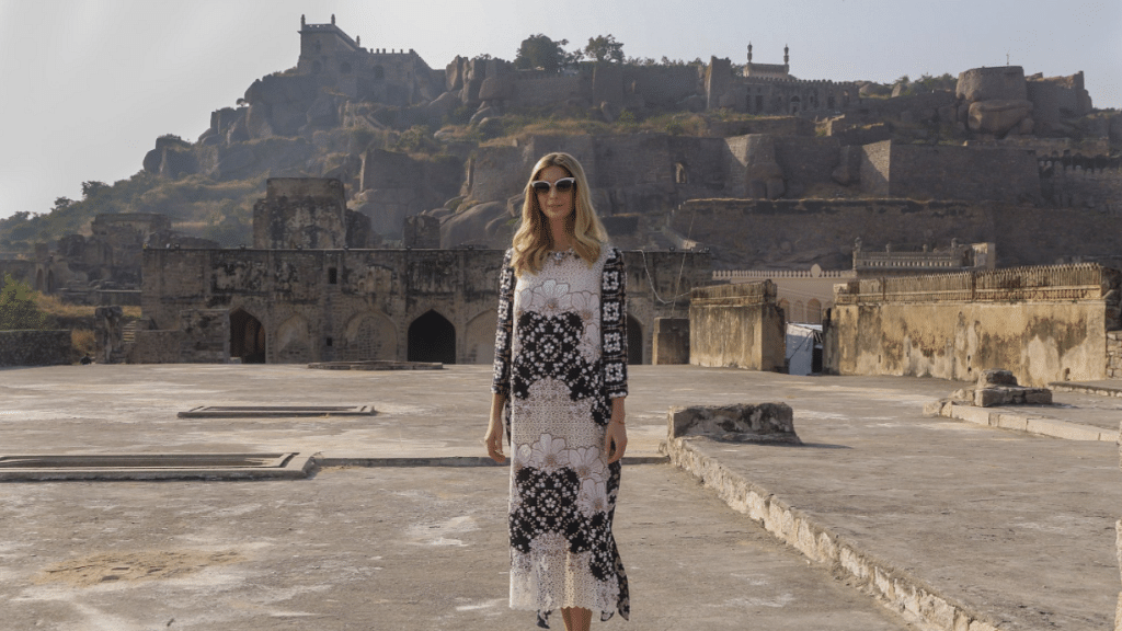 After her session at the Global Entrepreneurship Summit, Ivanka Trump visited the Golconda Fort in Hyderabad.