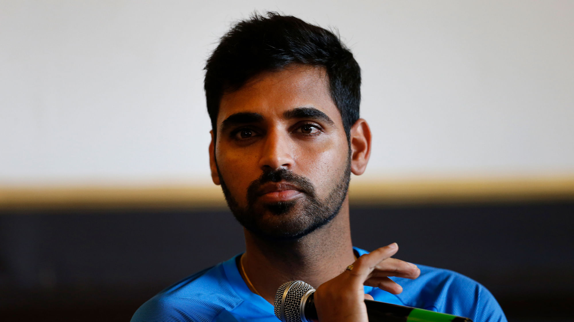 Bhuvneshwar Kumar speaks to the media ahead of India’s third and final T20 against New Zealand.