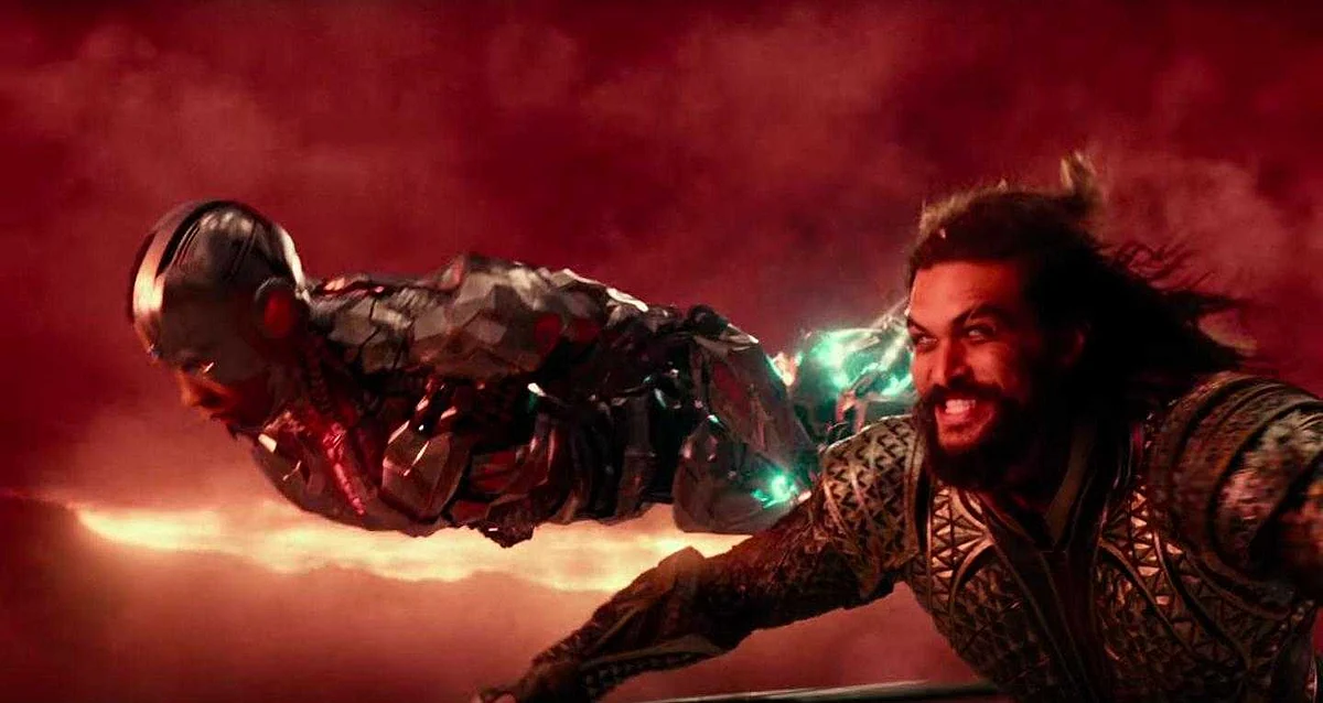My Man! Ray Fisher as Cyborg and Jason Momoa as Aquaman