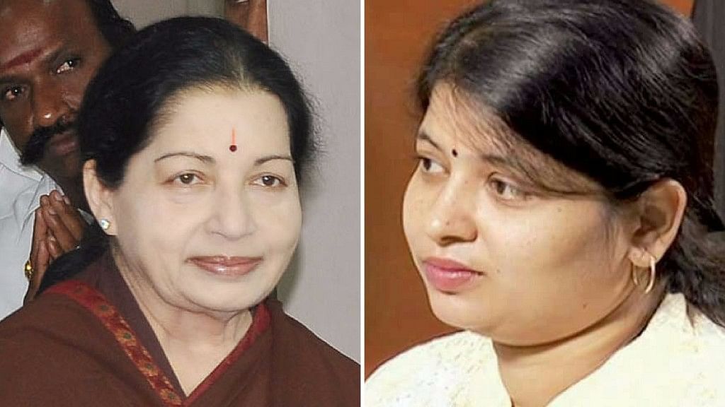 Jayalalithaa (left) and her alleged daughter (right)