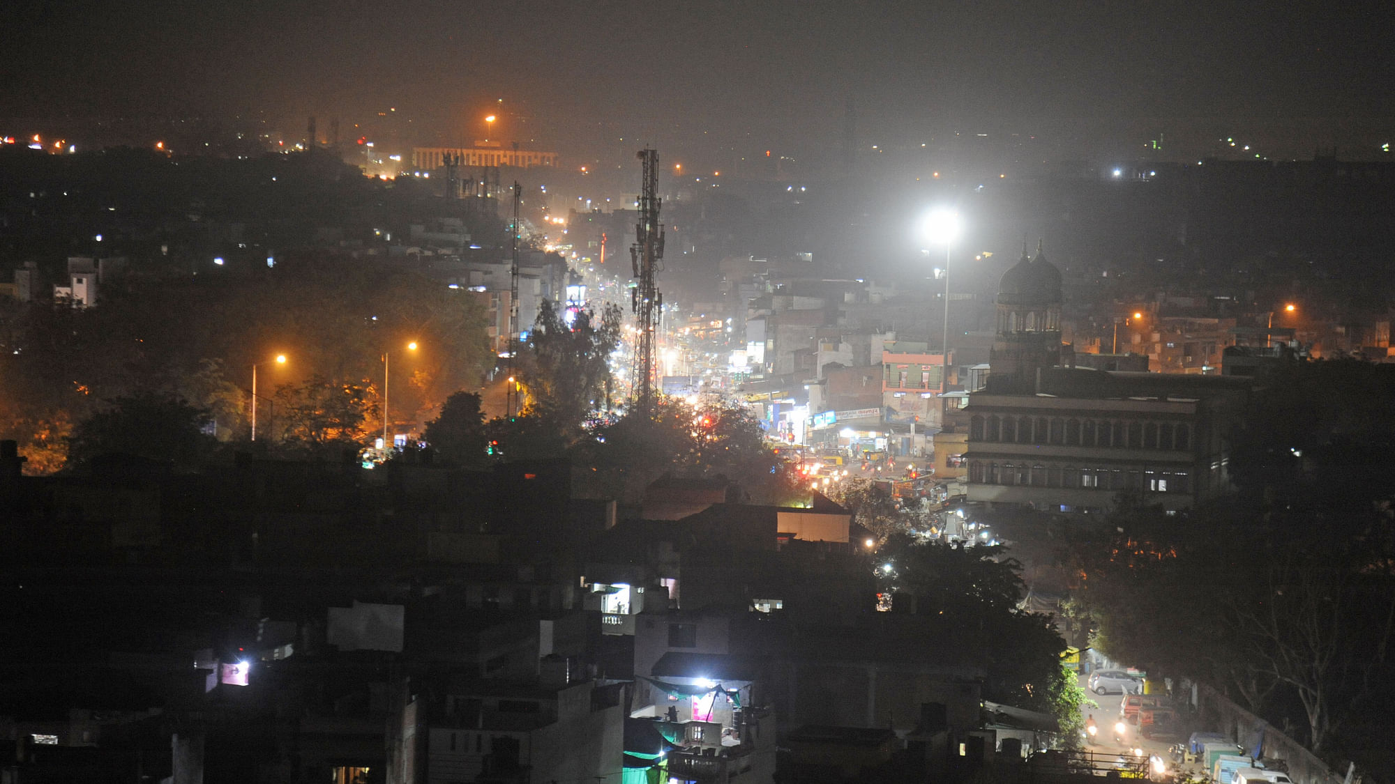 The walled city of Ahmedabad covered in smog on Friday, 17 November.