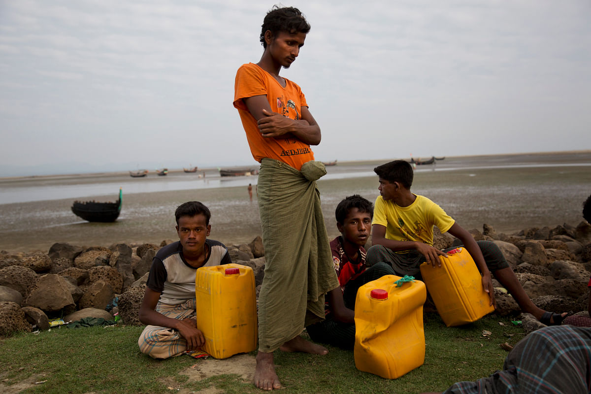 Some Rohingya Muslims escaping the violence are now trying to swim to safety in Bangladesh.