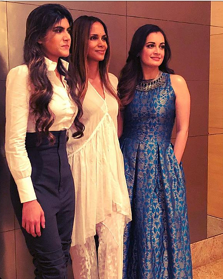 Halle Berry with Ananya Birla (extreme left) and Dia Mirza.