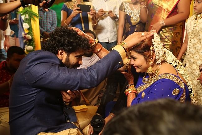 Popular south Indian actor Namitha weds producer Veerandra.