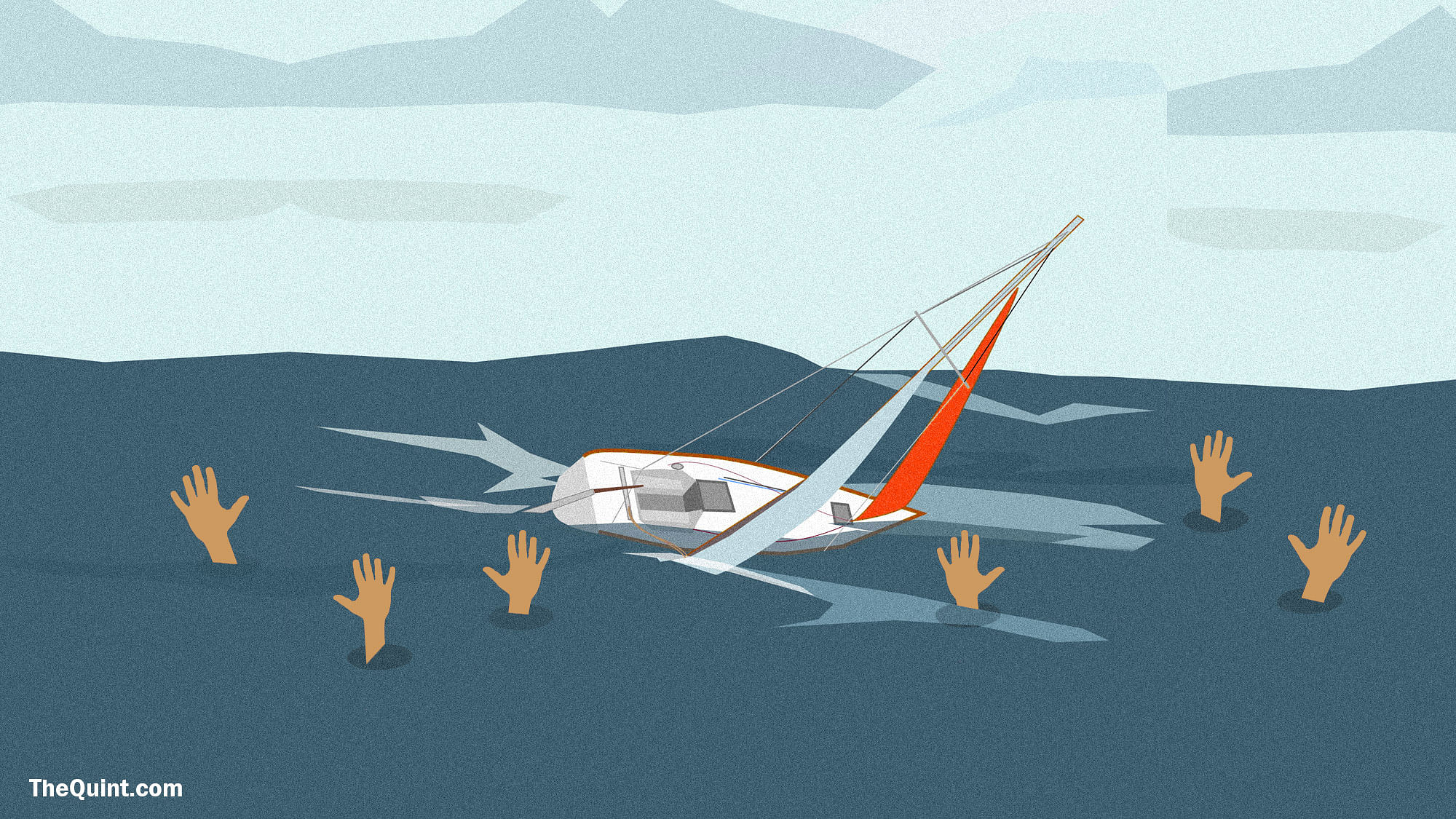 Representational image of capsized boat.