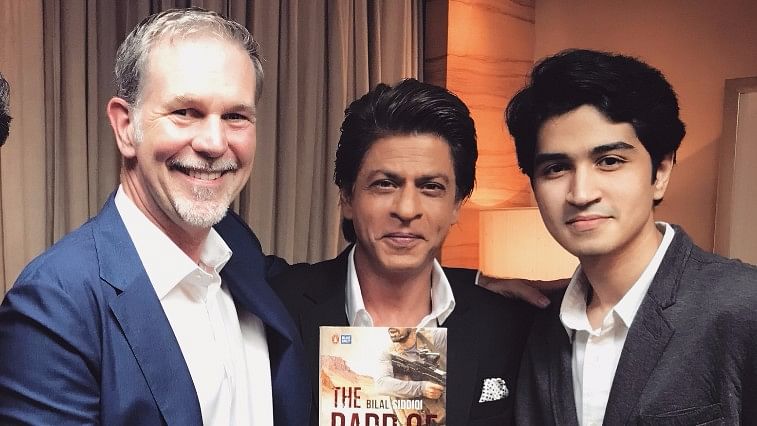 Netflix CEO Reed Hastings, Shah Rukh Khan and Bilal Siddiqi.&nbsp;