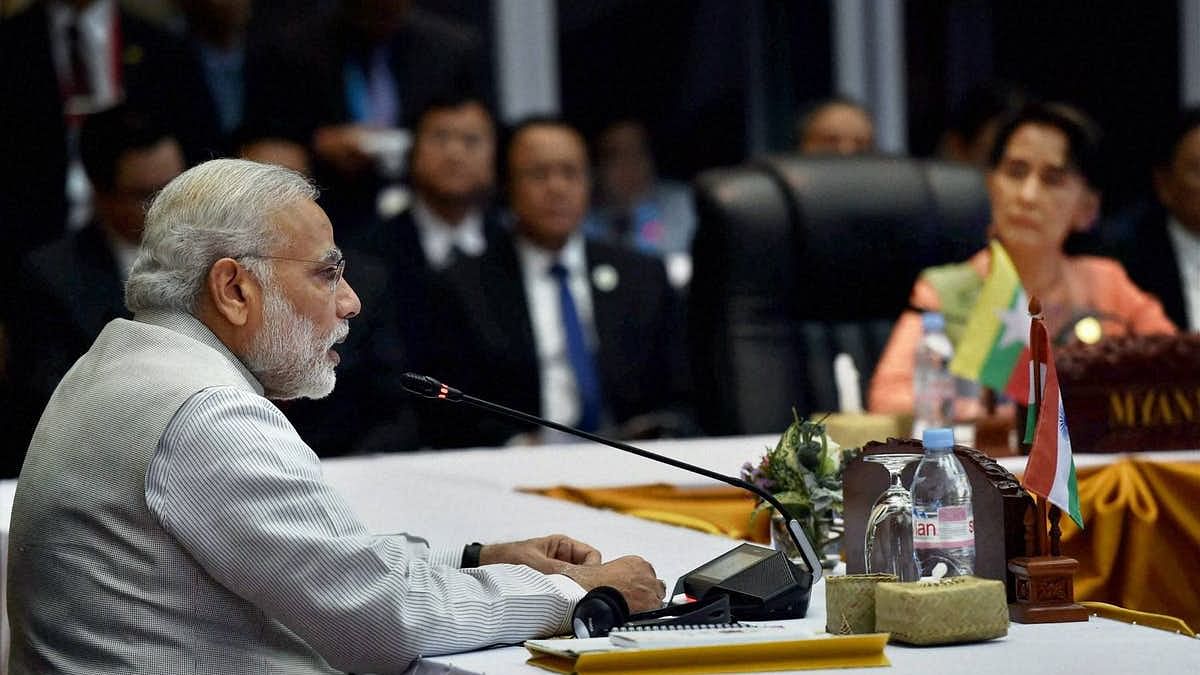 Representational image of PM Modi addressing leaders of countries in Southeast Asia