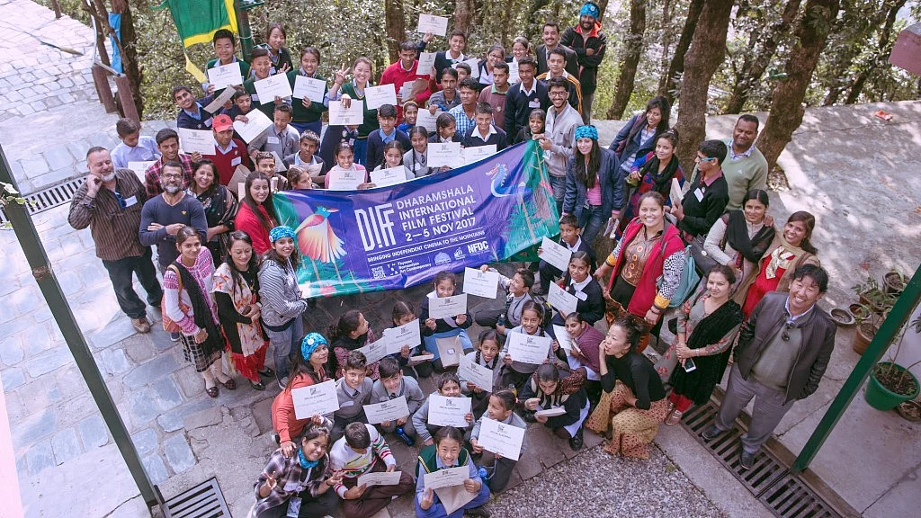 Students from neighbouring schools had come to watch the children’s films at the festival.