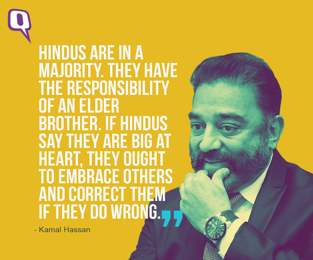 Hindus should embrace each other and correct right from wrong, said the actor. 