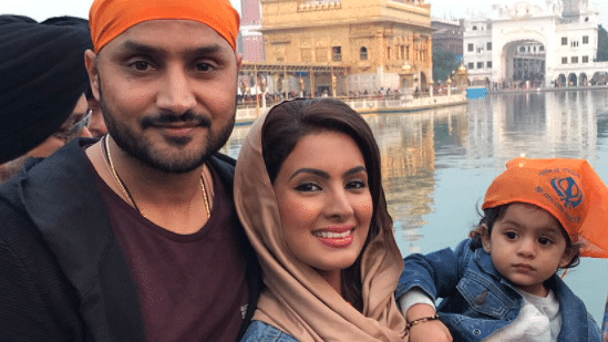 Harbhajan Singh with his family in Amritsar.