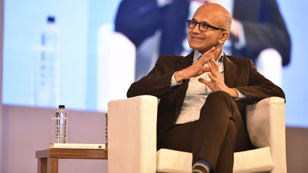 Satya Nadella, CEO, Microsoft at the Hit Refresh event in Delhi.