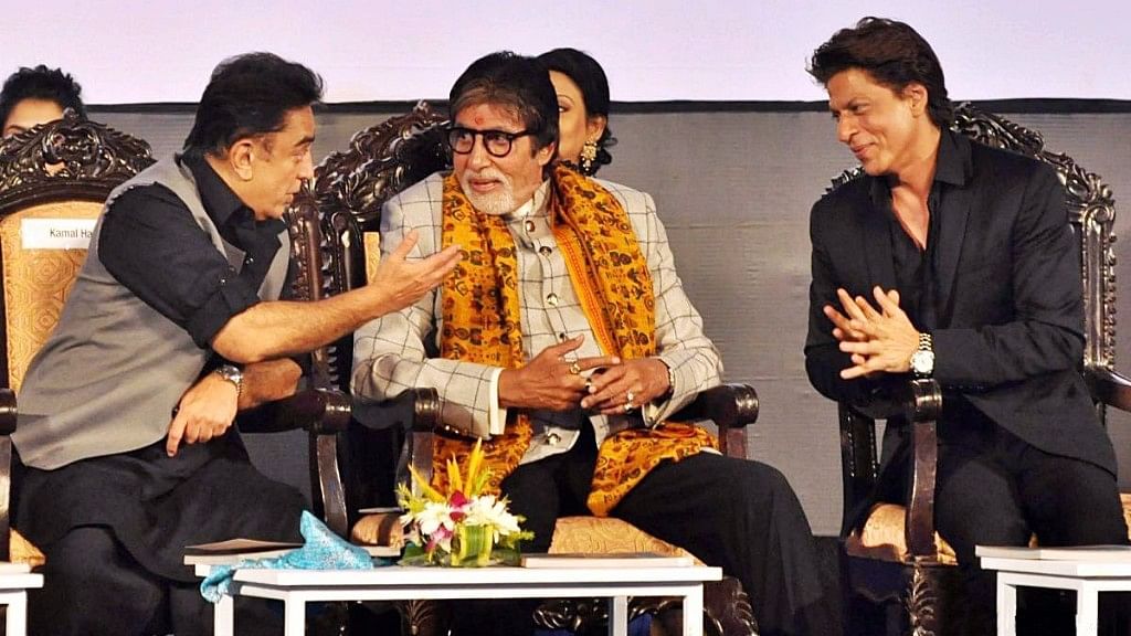 Kamal Haasan, Amitabh Bachchan and Shah Rukh Khan at the Kolkata Film Festival 2017.&nbsp;