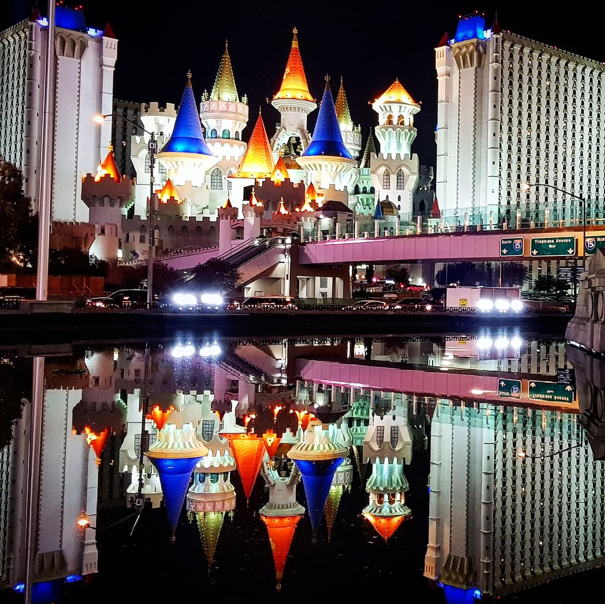 Vegas’ hotels light up the Strip.