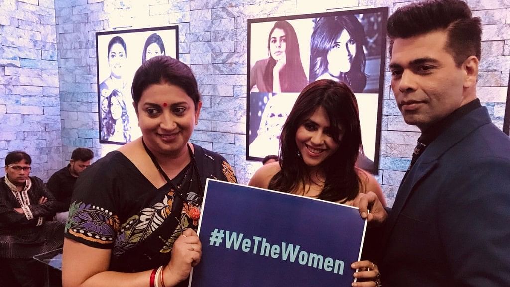 Smriti Irani, Ekta Kapoor and Karan Johar at We The Women.