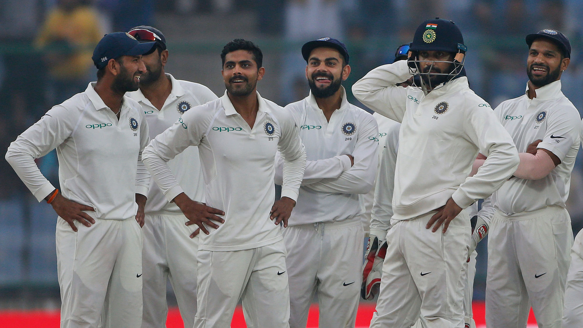 India declared on 246 for five to hand Sri Lanka a 41-run target.