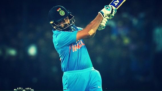 Rohit Sharma in action during the second T20 against Sri Lanka.