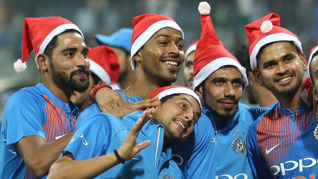The Indian Cricket team ushers in Christmas in ‘Santa’ hats.&nbsp;
