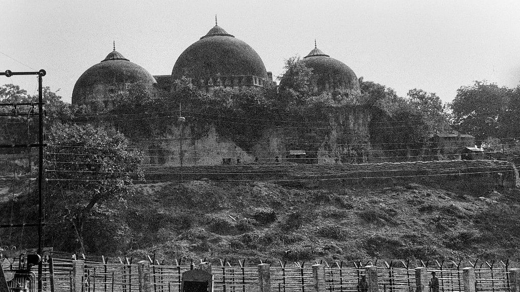 A view of the Babri Masjid in Ayodhya in October 1990.